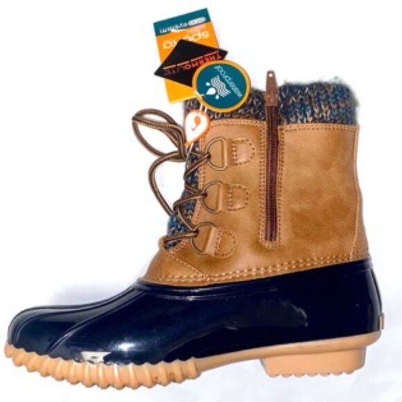 Sporto Lilia Women's Duck Winter Waterproof Boot Tan/Navy Size 6 - Picture 2 of 7